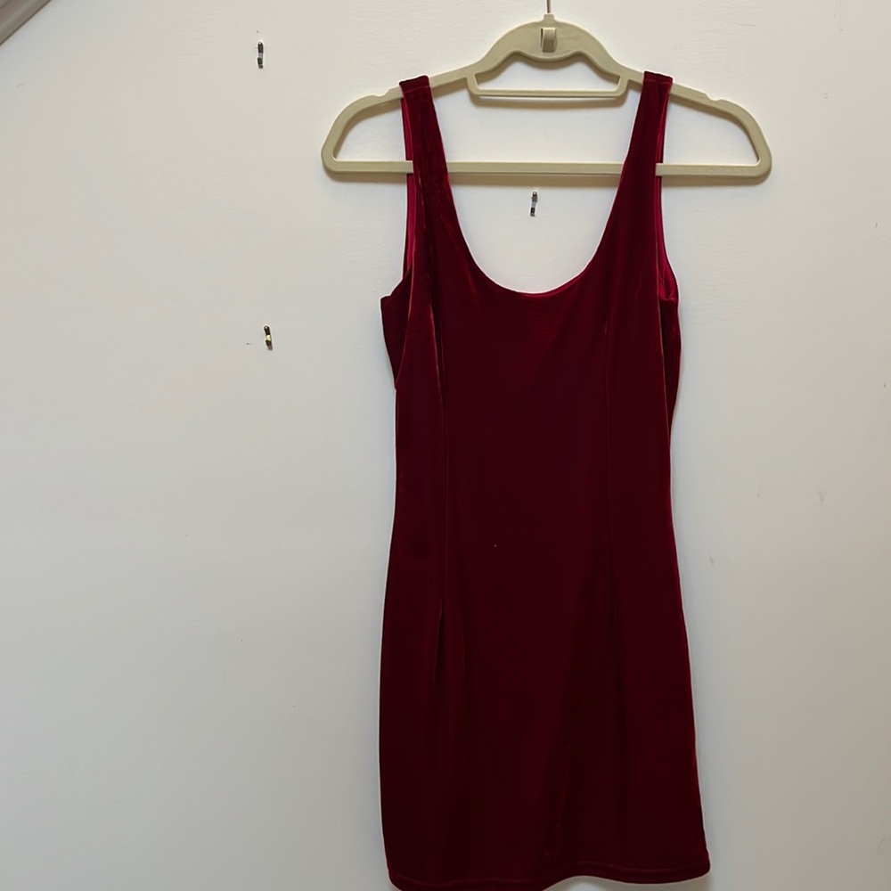 Red velvet dress from Tobi